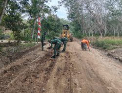 Pembangunan Jalan Penghubung Program TMMD ke-115 Kodim 0402/OKI Sudah Tahap Pengerasan.