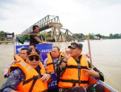 Pj Bupati Muba Minta Pihak Perusahaan Segera Perbaiki Jembatan P6 yang Ambruk di Kecamatan Lalan.