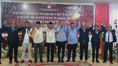 Pengundian Nomor Urut Paslon di OKI: Shodiq – Abdiyanto Dapat Nomor 1 dan Muchendi – Supriyanto Nomor 2.