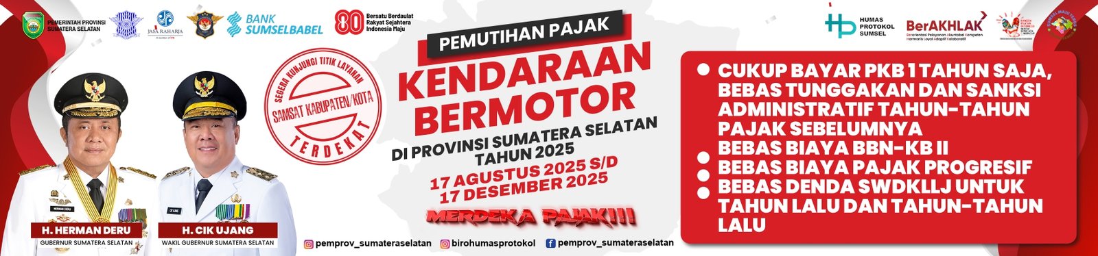 Banner Pemprov Sumsel Pemutihan Pajak banner 1772x414